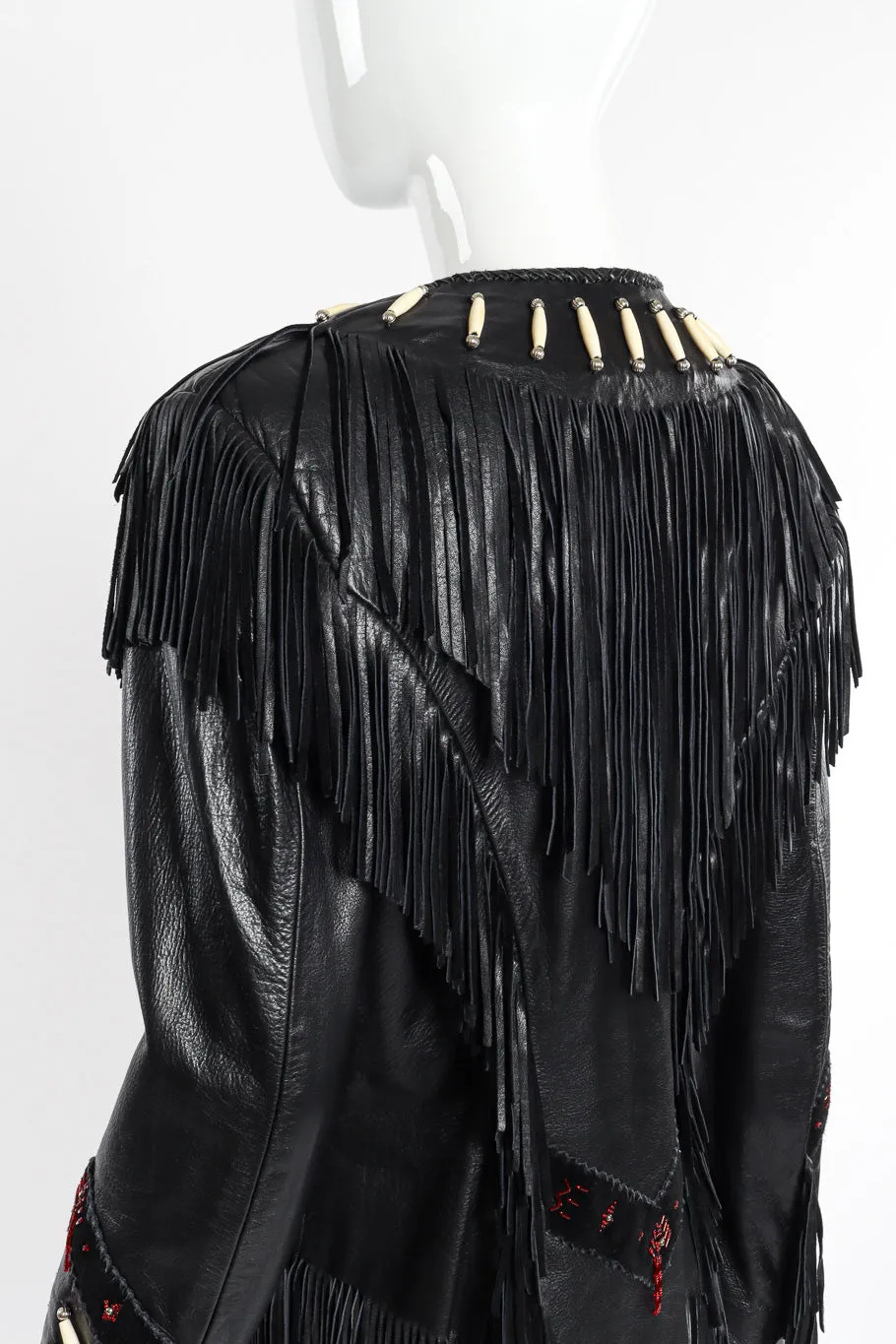 Beaded Leather Fringe Jacket