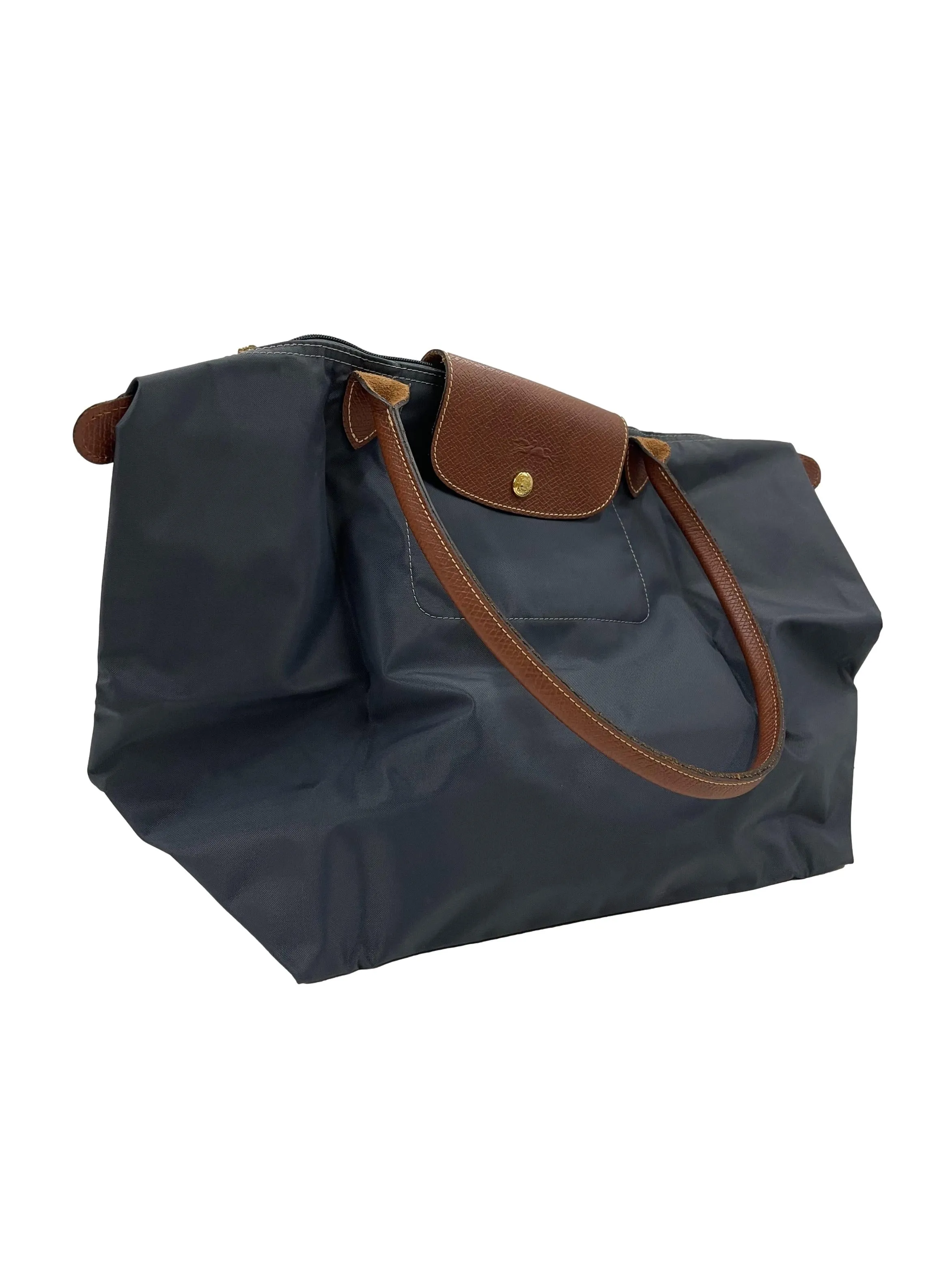 Grey Le Pliage Top Handle Bag