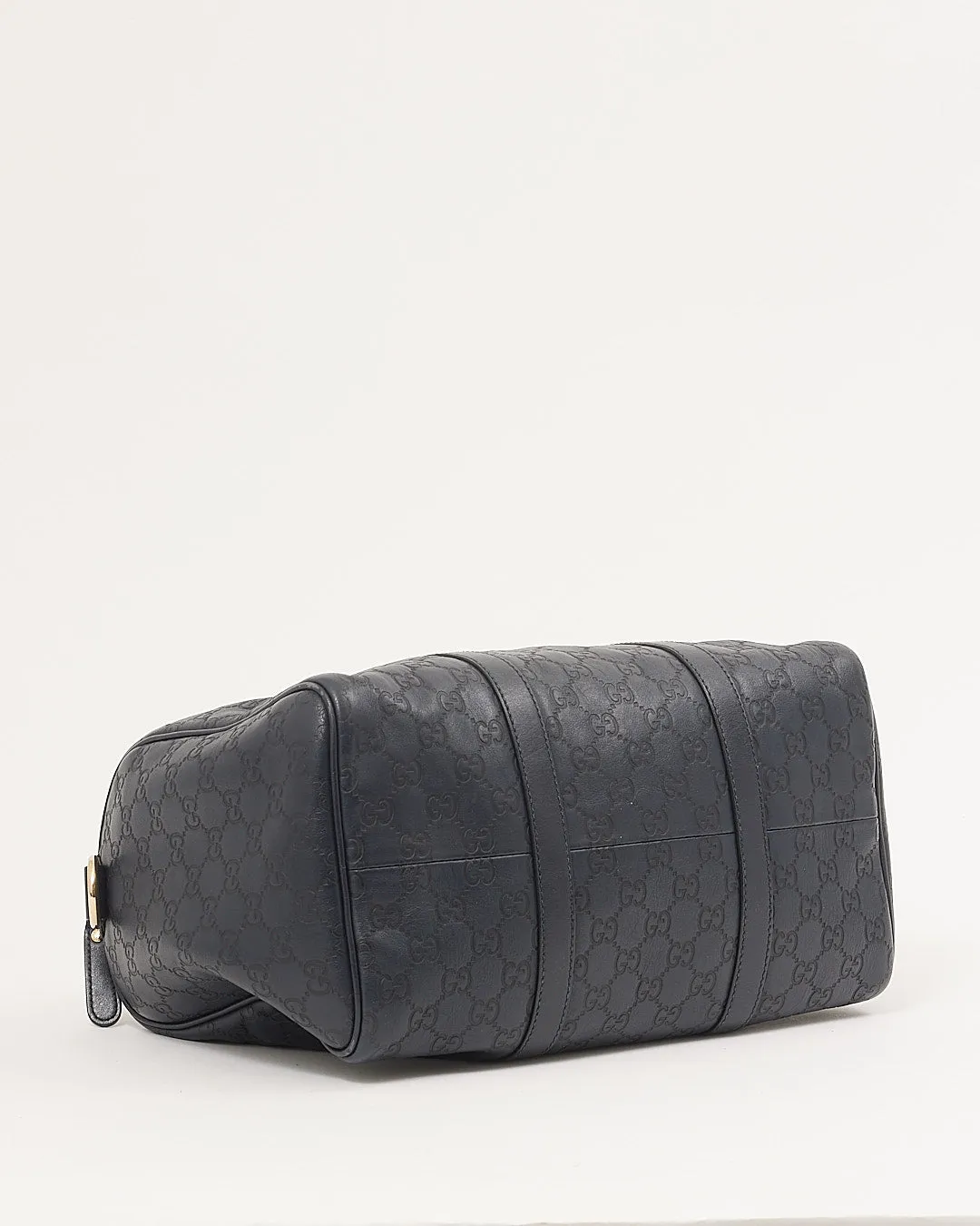 Gucci Navy GG Leather Boston Top Handle Bag