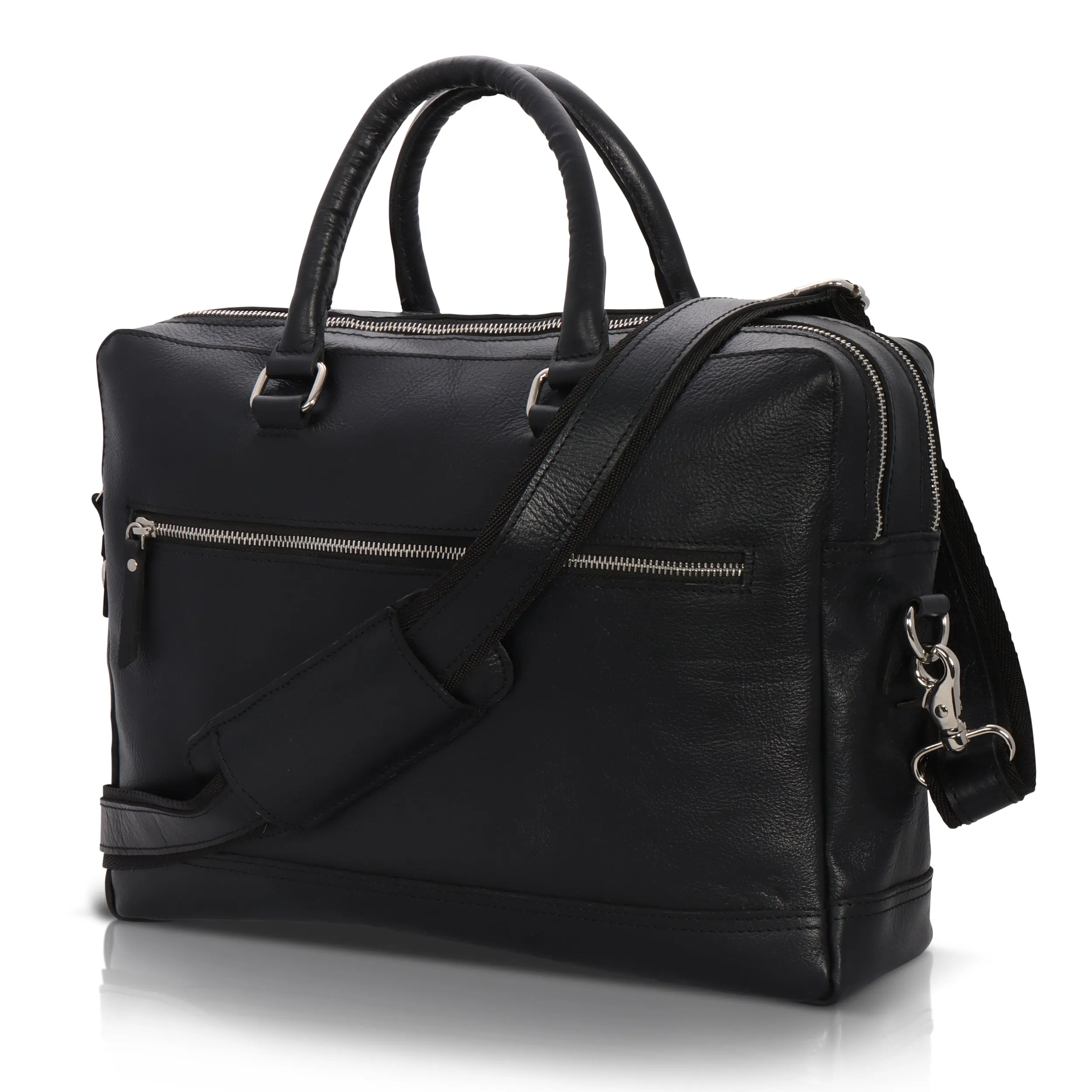 Storm Black Leather Briefcase